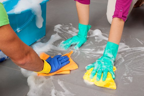 Technician preparing upholstery cleaning equipment in Soho