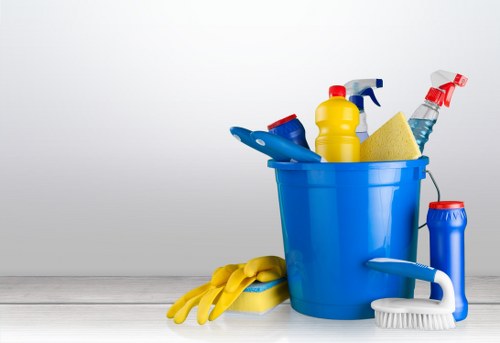 Local cleaning team working in a Soho commercial property