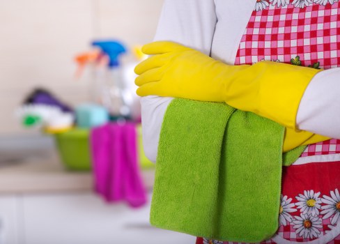 Local cleaner maintaining a Soho office workspace