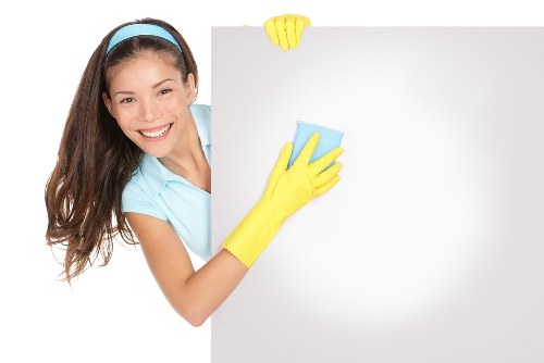 Local curtain cleaner working in a Soho commercial property